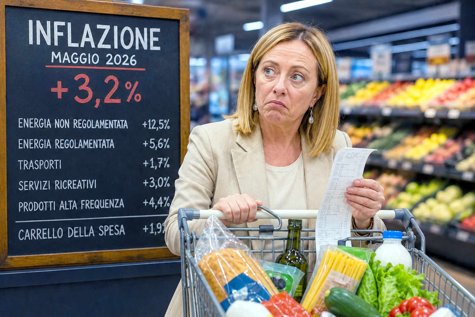 Inflazione al 3,2%, il governo racconta la ripresa mentre le spese corrono più degli stipendi